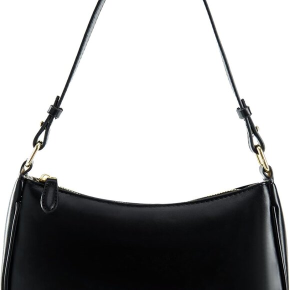 Small Leather Shoulder Bag with Removable Straps Zipper Closure for Women - Picture 1 of 7
